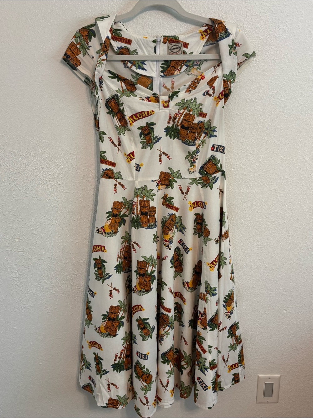 Banned Dress Vintage Inspired Aloha Tiki Print S Retro '50s Swing Style novelty